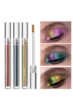 SYOSI 3 Pcs Multicolor Eyeshadow, 3 Color Metallic Liquid Chameleon Eyeshadow Multidimensional Eye Makeup Long Lasting Holographic Glitter Waterproof and Long Lasting Crease-Free Eyeshadow Makeup Gift Set  - Image 1
