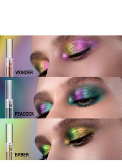 SYOSI 3 Pcs Multicolor Eyeshadow, 3 Color Metallic Liquid Chameleon Eyeshadow Multidimensional Eye Makeup Long Lasting Holographic Glitter Waterproof and Long Lasting Crease-Free Eyeshadow Makeup Gift Set  - Image 4