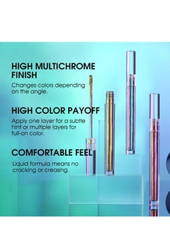 SYOSI 3 Pcs Multicolor Eyeshadow, 3 Color Metallic Liquid Chameleon Eyeshadow Multidimensional Eye Makeup Long Lasting Holographic Glitter Waterproof and Long Lasting Crease-Free Eyeshadow Makeup Gift Set  - Image 5