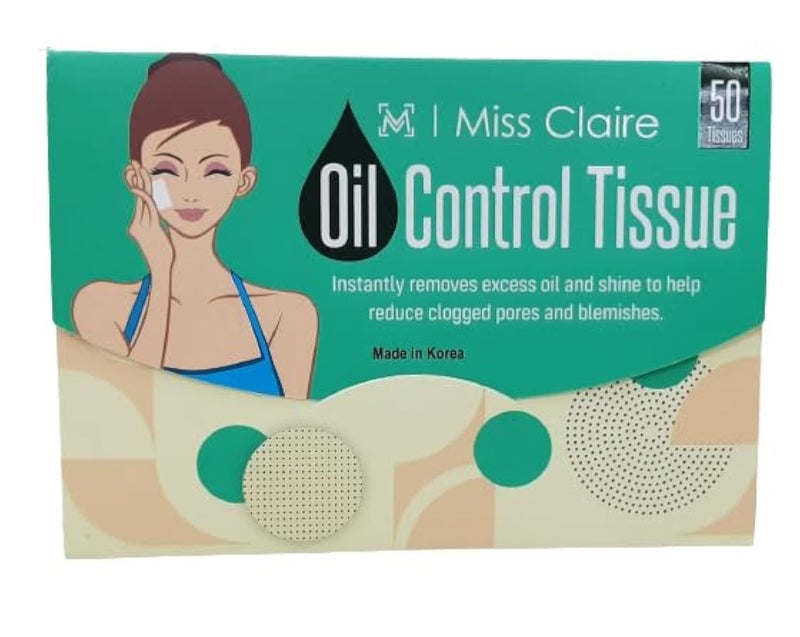 Miss Claire Miss Claire Oil Control Tissue, Brown, 50 Count, Clear, 50 Pieces - Image 1