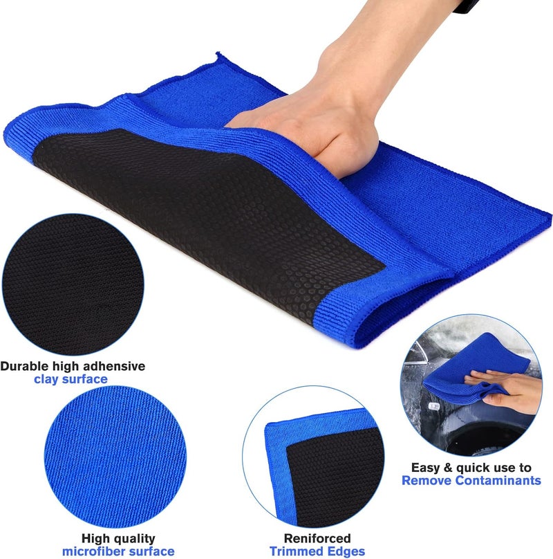 Ragnify Clay Towel Auto Detailing Scratch Free and Paint Safe fine Grade Clay Bar Cloth for Car Detailing, Polishing and Removing Paint Contaminants (Blue, Mesh Pattern Pack of 1) - Image 3