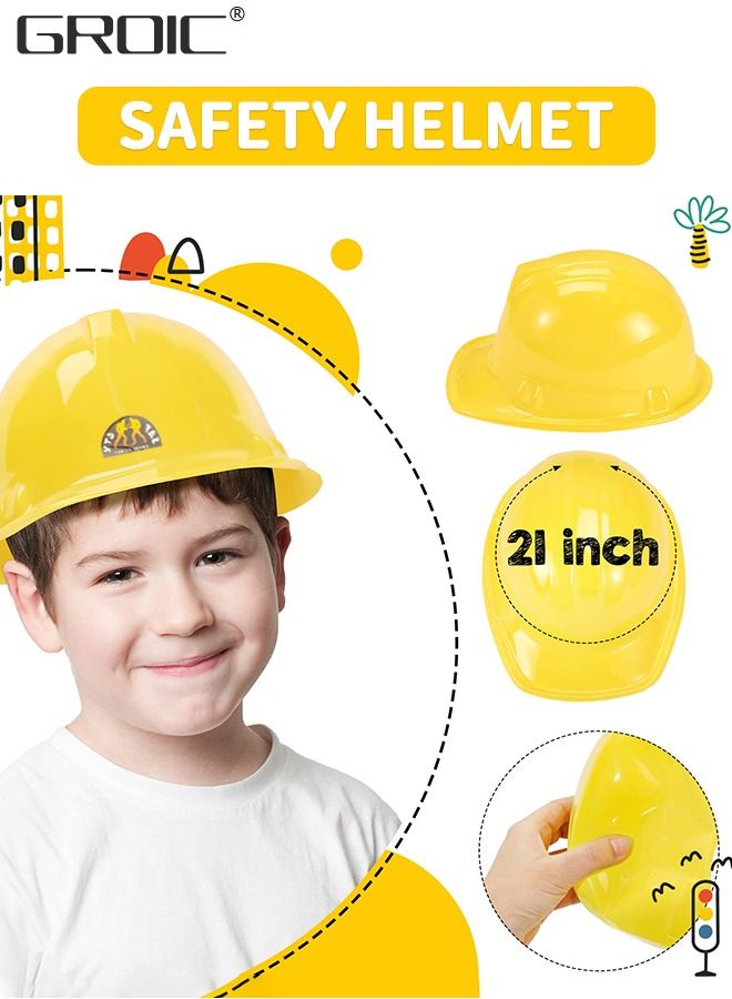 GROIC 7 PCS Construction Worker Costumes, Costume Role Play Dress up Set with Construction Hat, Costume Vest and Tool, Builder Career Outfit Pretend Role Play Toys, Pretend Role Play Toy Set  - Image 3