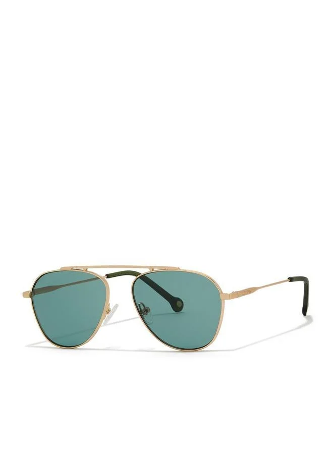 30 سندايز "٣٠صنديز أنتيك نظارة شمسية للجنسين طراز أفياتور مع حماية من الأشعة فوق البنفسجية ٤٠٠ (ذهبي، أخضر)"