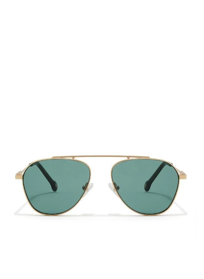 30 سندايز "٣٠صنديز أنتيك نظارة شمسية للجنسين طراز أفياتور مع حماية من الأشعة فوق البنفسجية ٤٠٠ (ذهبي، أخضر)"