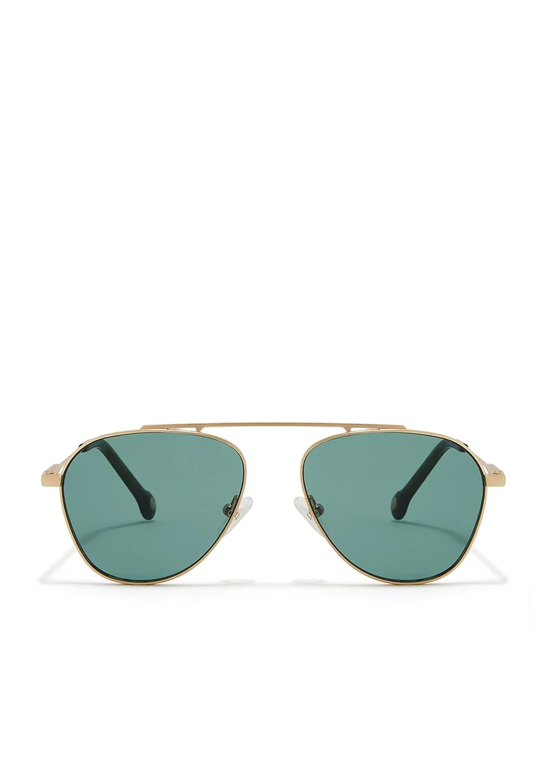 30Sundays "30Sundays ANTIQUE Unisex Aviator Sunglasses with UV400 Protection (Gold, Green)"