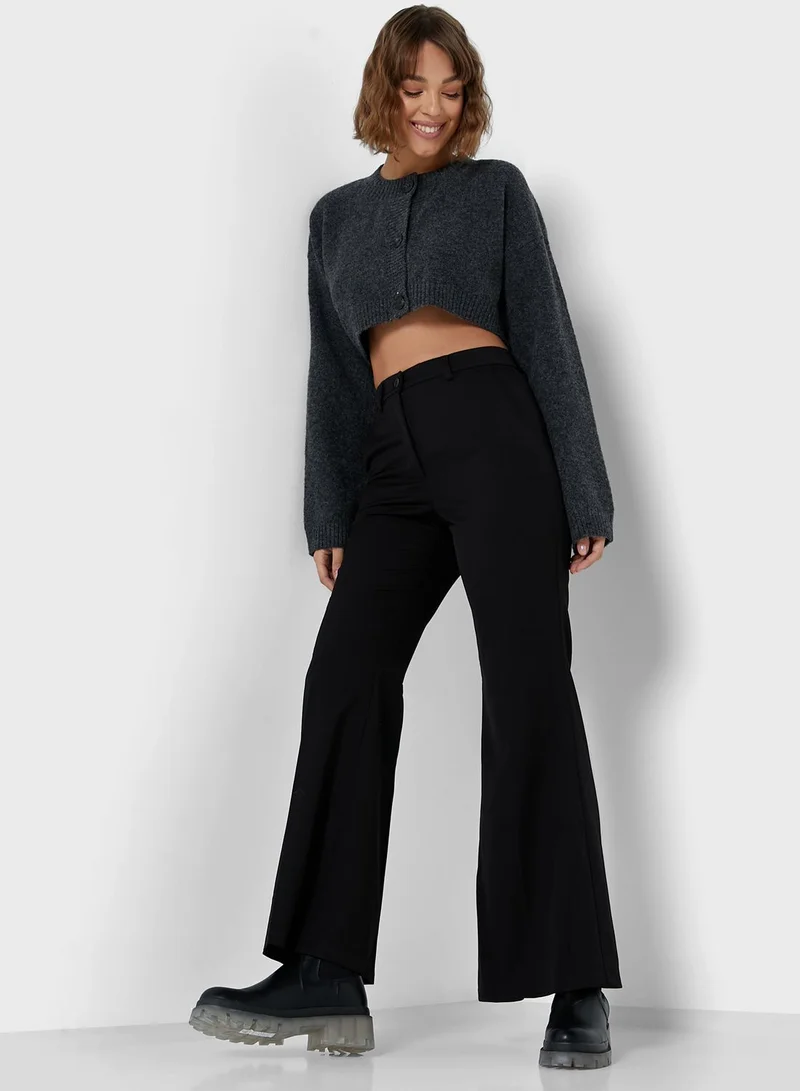 MONKI Flared High Waist Pants