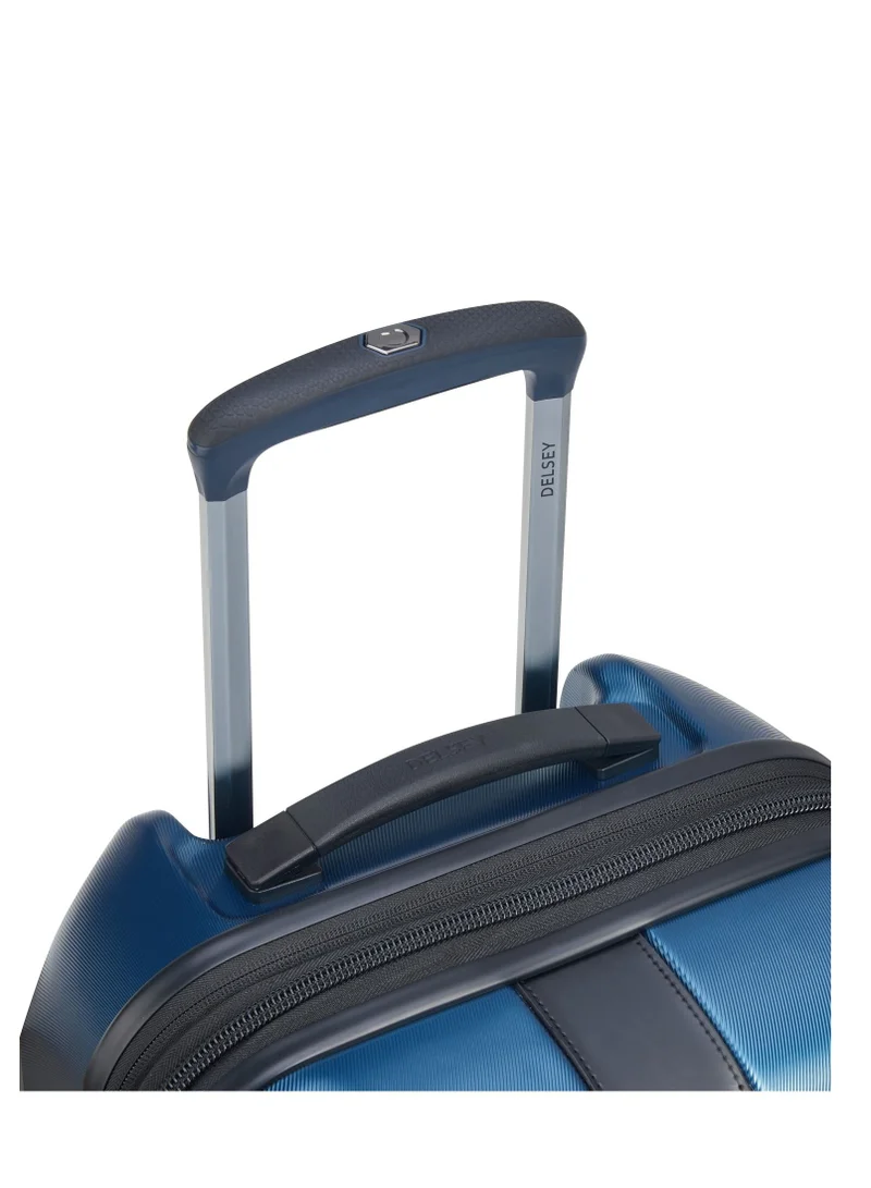 DELSEY Paris Promenade Hard 2.0 70cm Hardcase 4 Double Wheel Expandable Check In Luggage Trolley Blue