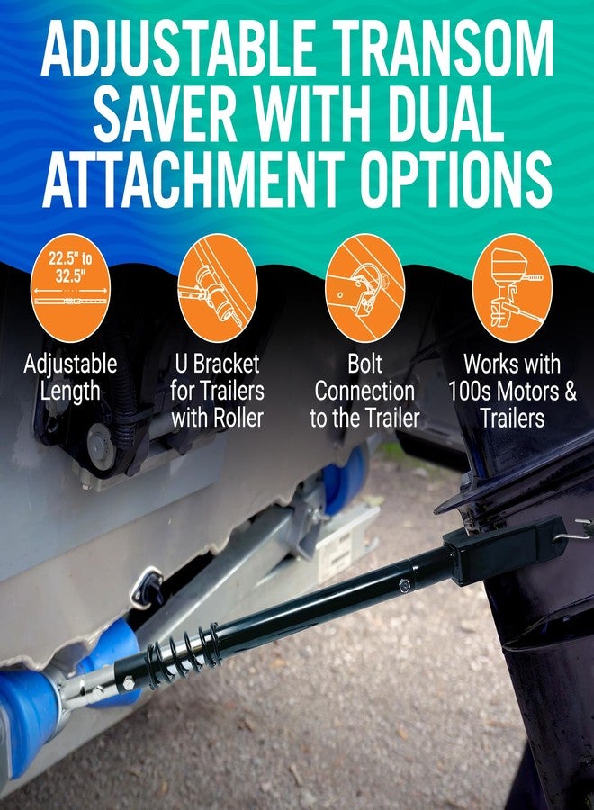 Better Boat Adjustable Transom Saver for Outboard Motors, Superior Motor Support for Trailering, Rubber Boat Motor Mount, Durable Transom Saver Parts for Boat Trailering - Image 2