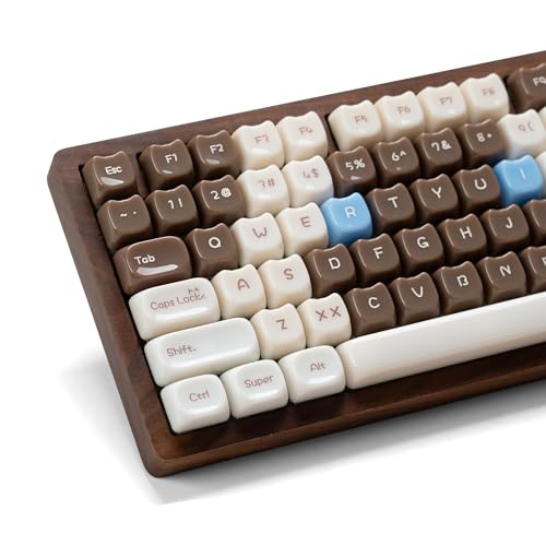 Rainy75 Jelly Jade Keycaps, Translucent Cute Ragdoll Cat Key caps, Mao Profile, Custom 148 Keys Set for 100%, 75%, 65%, 60% Mechanical Keyboard (Brown) - Image 1