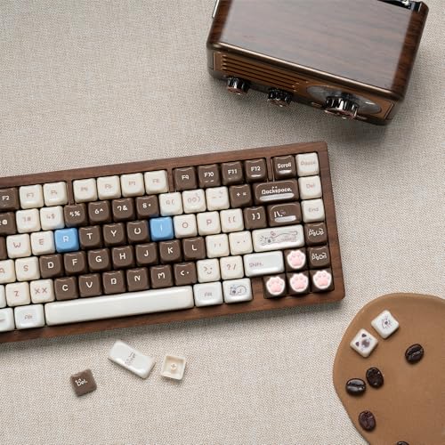 Rainy75 Jelly Jade Keycaps, Translucent Cute Ragdoll Cat Key caps, Mao Profile, Custom 148 Keys Set for 100%, 75%, 65%, 60% Mechanical Keyboard (Brown) - Image 5