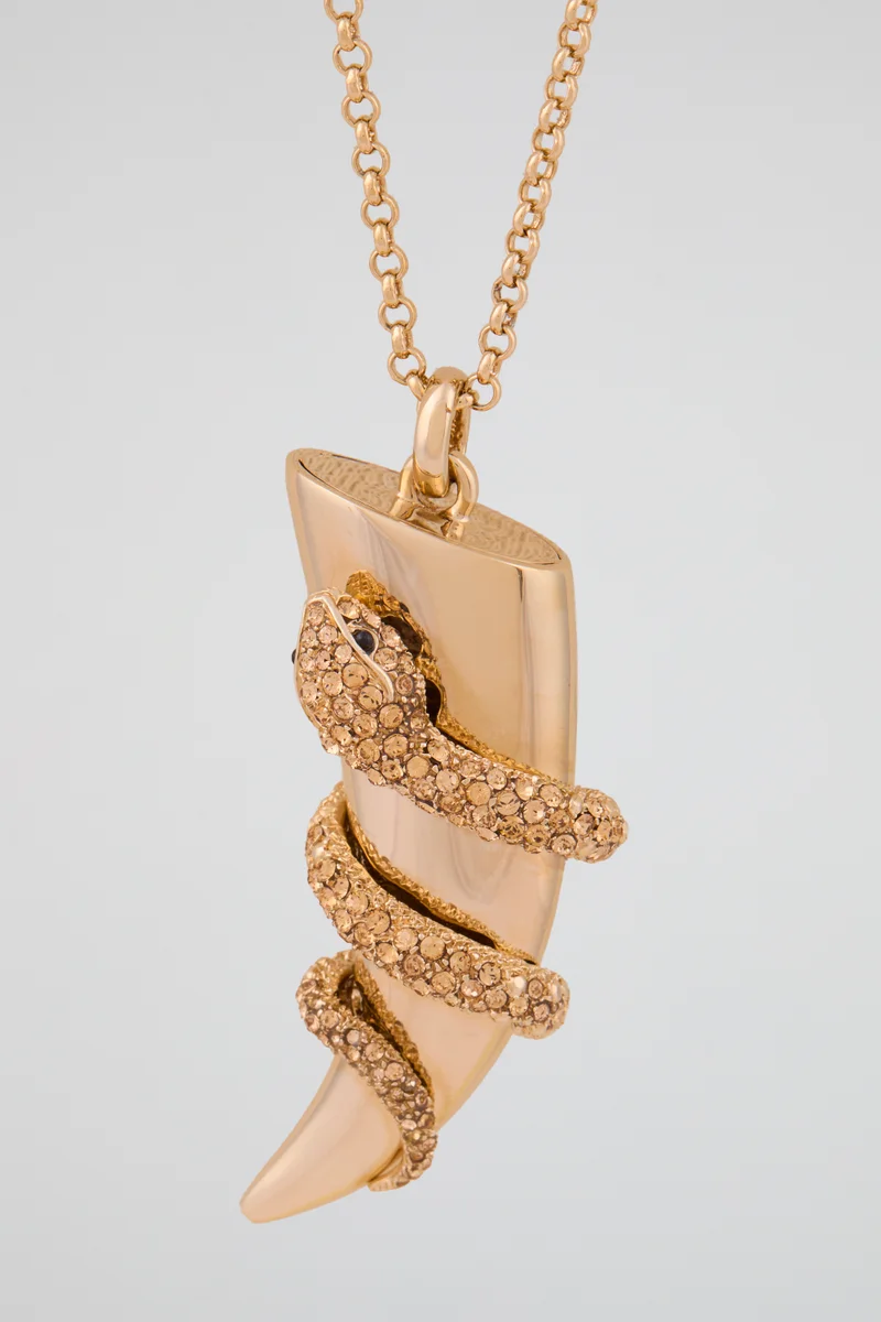 roberto cavalli Roberto Cavalli Gold-Tone Horn Pendant Necklace