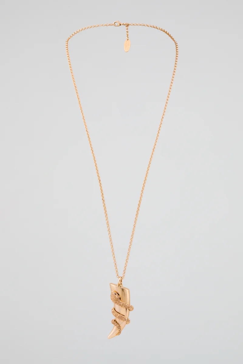 roberto cavalli Roberto Cavalli Gold-Tone Horn Pendant Necklace