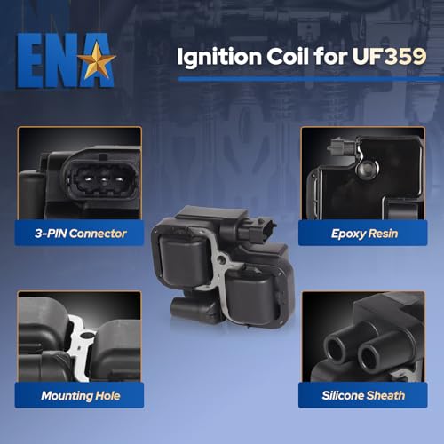 ENA مجموعة ENA من 6 لفائف إشعال مع 12 شمعات إيريديوم ومجموعة أسلاك متوافقة مع مرسيدس-بنز كروسفاير C240 C280 C320 CLK320 E320 ML320 ML350 SLK320 بديل لـ 0001587303 UF359 - Image 4