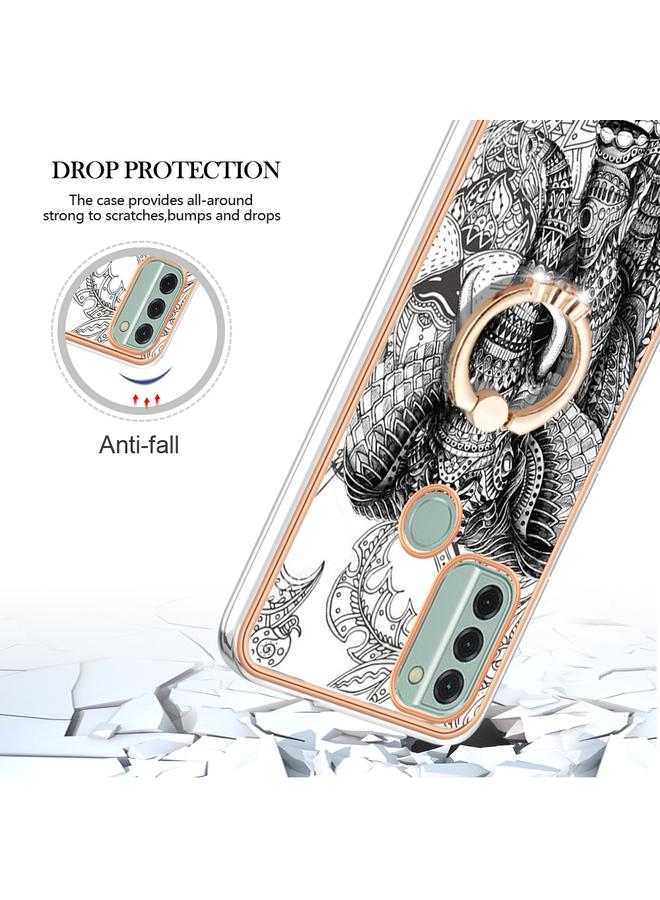 اس-توب جراب لهاتف Nokia C31 مطلي بالكهرباء من الجانبين مع حامل حلقي - Image 4