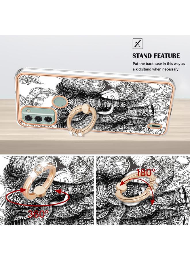 اس-توب جراب لهاتف Nokia C31 مطلي بالكهرباء من الجانبين مع حامل حلقي - Image 3