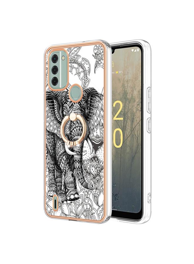 اس-توب جراب لهاتف Nokia C31 مطلي بالكهرباء من الجانبين مع حامل حلقي - Image 2