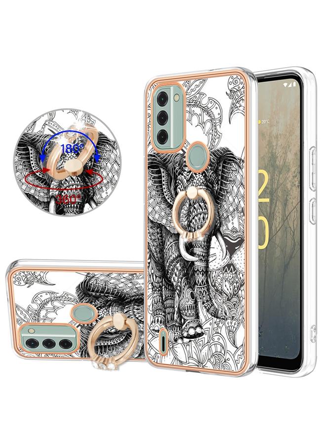 اس-توب جراب لهاتف Nokia C31 مطلي بالكهرباء من الجانبين مع حامل حلقي - Image 1