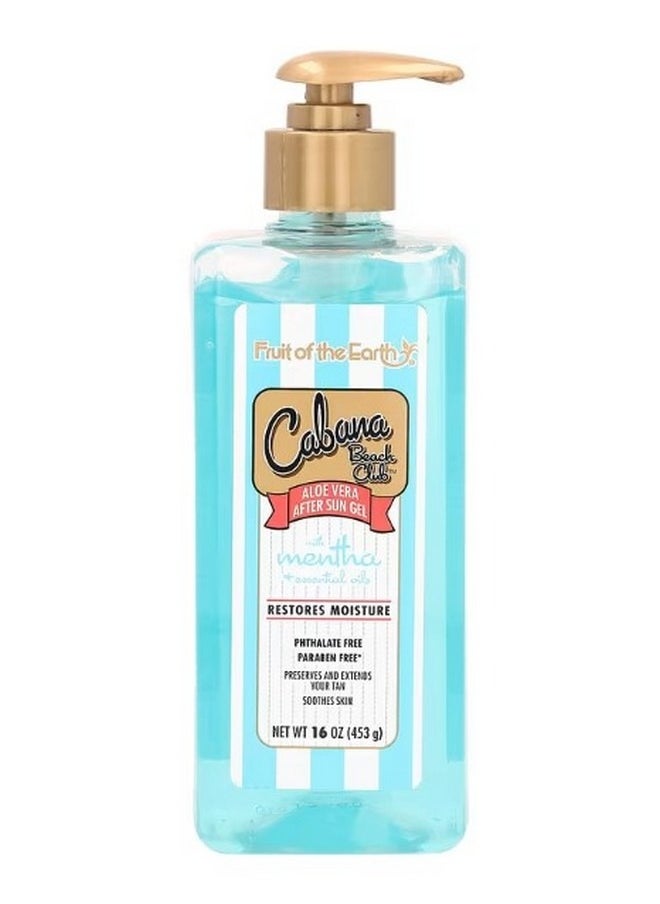 Fruit of the earth Cabana Beach Club Aloe Vera After Sun Gel with Mentha  Essential Oils  16 oz 453 g  - Image 1