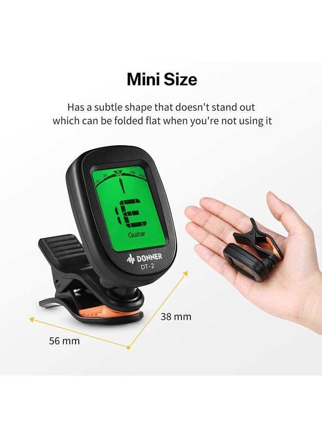 Donner Guitar Tuner Clip on-Accurate Chromatic,Acoustic Guitar Bass Violin Ukulele Tuner DT-2 - Image 2