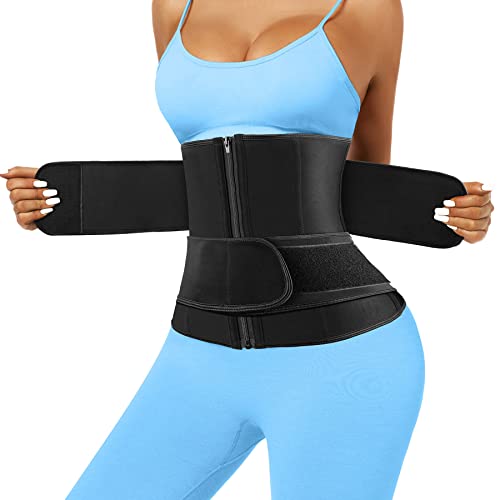 Atbuty Short Torso Waist Trainer Waist Cincher Corset Tummy Control Body Shaper Trimmer Belt (Black (9'' Short Torso, 2 Belts), X-Small) - Image 2