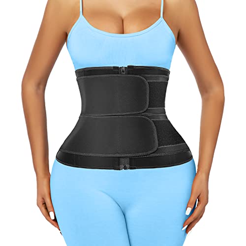 Atbuty Short Torso Waist Trainer Waist Cincher Corset Tummy Control Body Shaper Trimmer Belt (Black (9'' Short Torso, 2 Belts), X-Small) - Image 1