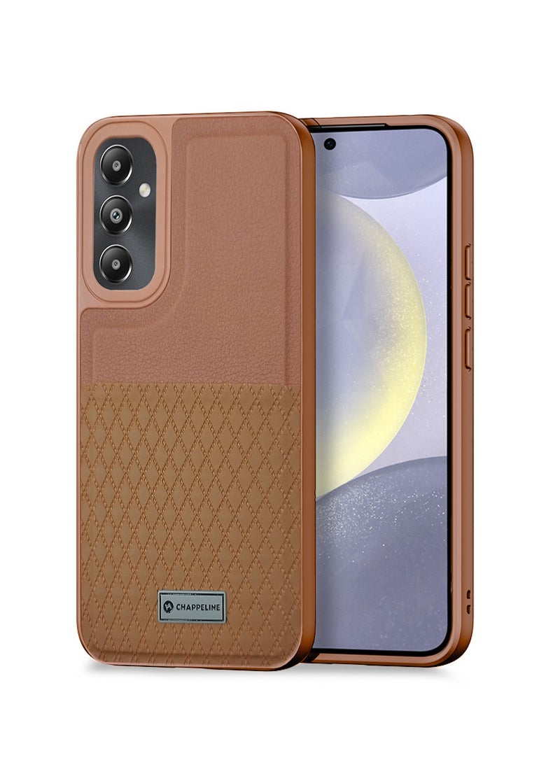 CHAPPELINE - Liquid Silicone With Raised Camera Lips Card Holder Case Cover For Samsung Galaxy S24 5G 2024 Brown - Image 1
