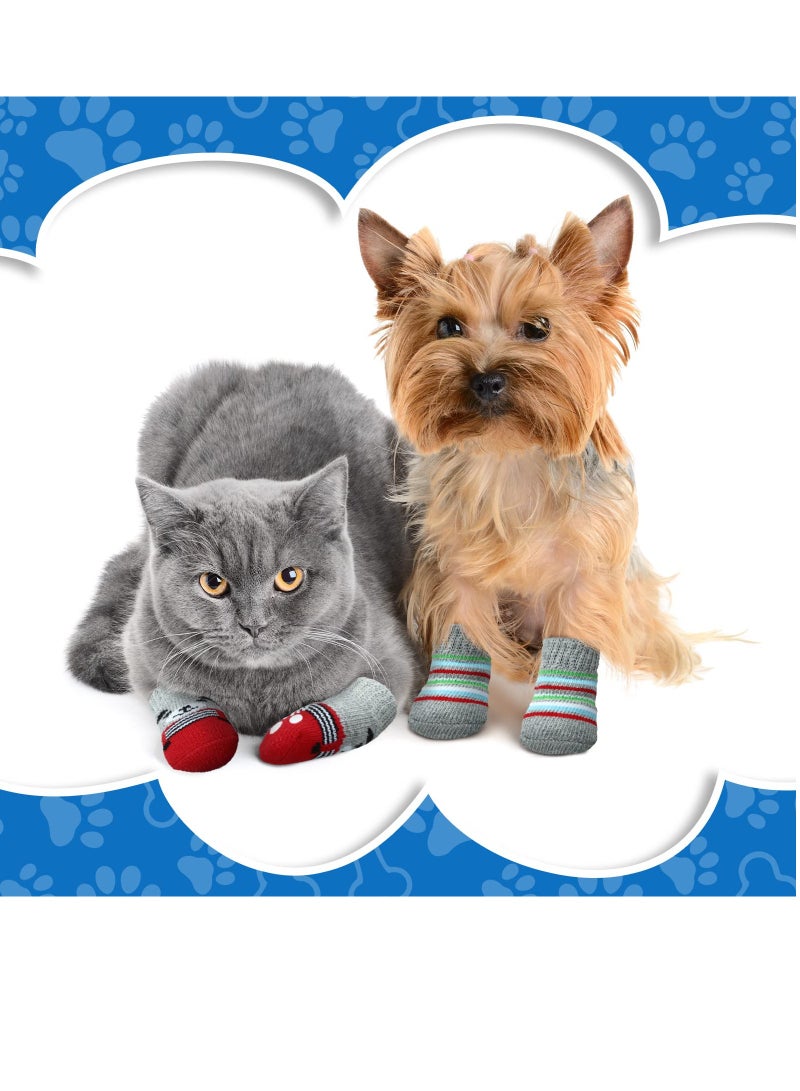 24 Pieces Dog Socks for Small Medium Dogs Non Slip Skid Pet Puppy Doggie Grip Socks - Image 3