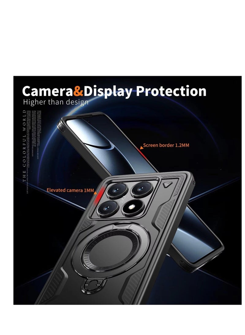 Compatible with Xiaomi 14T Pro Magnetic Case [Compatible MagSafe] Mi Ring Kickstand