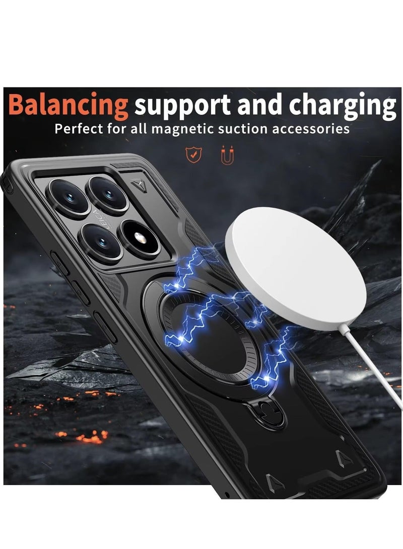 Compatible with Xiaomi 14T Pro Magnetic Case [Compatible MagSafe] Mi Ring Kickstand