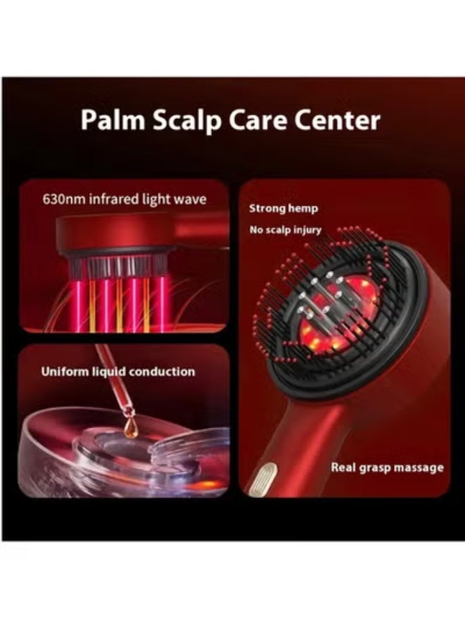 Verdant Reverie Electric Massage Comb, Vibration Red Light Therapy, Hair Growth Massage Scalp Brush Anti Hair Loss Liquid Oil Applicator - Image 3