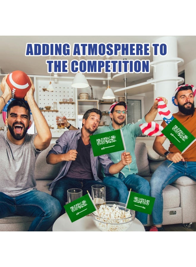 مجموعة من 20 علمًا محمولًا للتلويح، مثالية للاحتفال باليوم الوطني السعودي والفعاليات الرياضية - Image 3