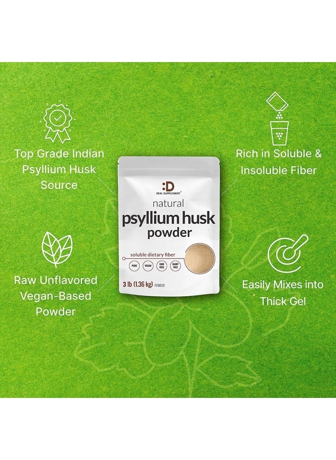 DEAL SUPPLEMENT Psyllium Husk Powder 3 lbs, 9,000mg Per Serving – Unflavored, Plant Based, Soluble Dietary Fiber – Great for Baking & Cooking – Keto Friendly, Gluten Free, Non-GMO  - Image 4