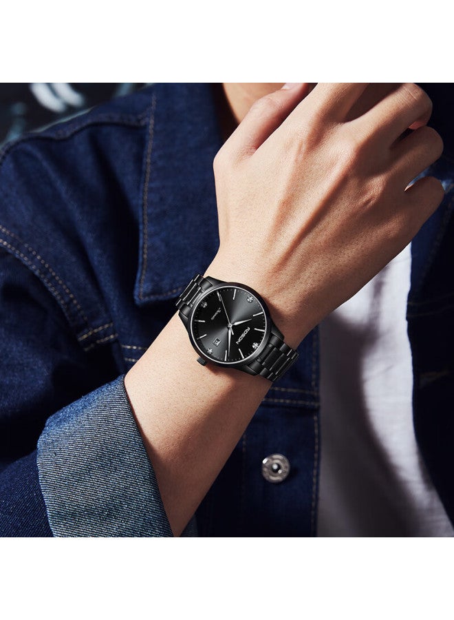 Rosdn Simple Cool Black Fully Aut Atic Mechanical Men's Watch With Luminous Date Display, Water-resistant, Top Ten Brands, Birthday Gift For Husband - Image 4