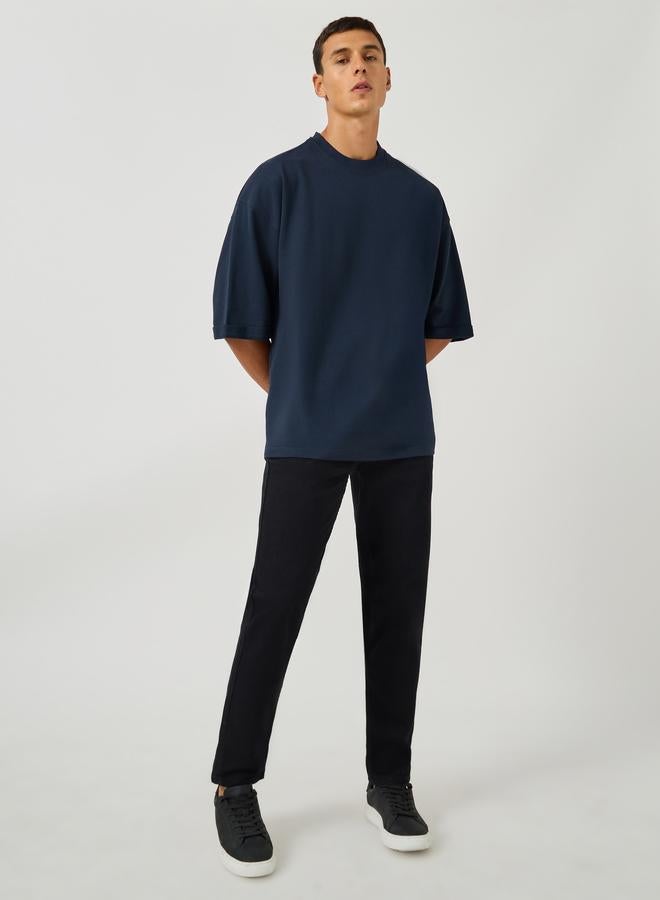 Styli Styli Boxy Fit Terry T-Shirt with Turn-Up Sleeve - Image 2