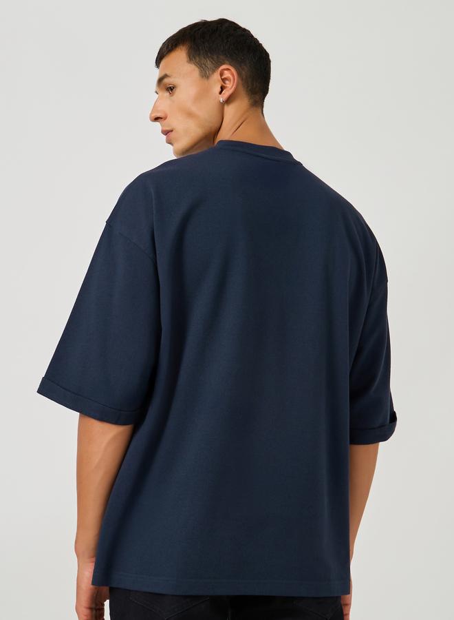 Styli Styli Boxy Fit Terry T-Shirt with Turn-Up Sleeve - Image 4