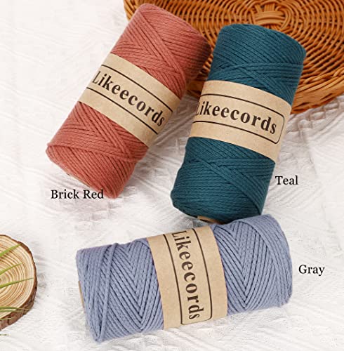 Likeecords 100% Cotton Crochet Bag Cord 2mm 170m Macrame Cord 2mm Crochet Thread Macrame Rope Gift for Knitter (Apricot) - Image 3