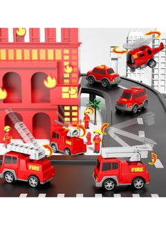 Excefore Fire Toys for 3 4 5 6 Years Old Boys Girls - 7 in 1 Carrier Truck Transport for Toddlers 1-3, Friction Power Vehicles for Kids 3-5, Birthday Gifts for Boys & Girls 3-5 Years Old  - Image 4