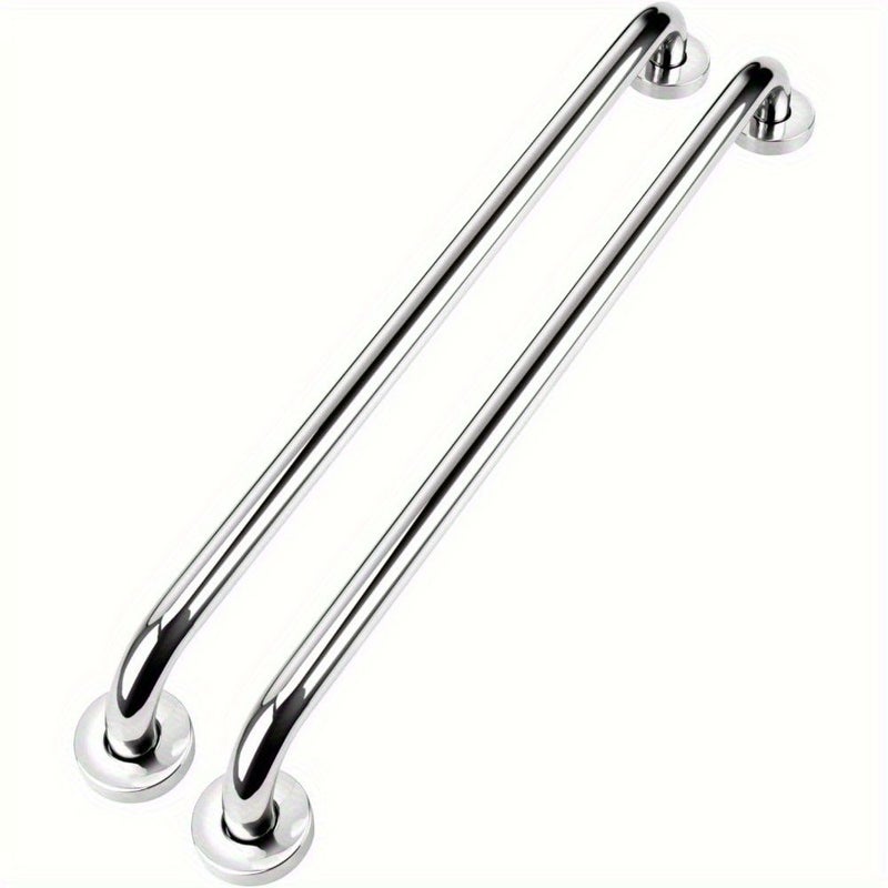 Stainless Steel 24 Inch Safety Grab Bars 2 Pack Slip Resistant Wall Mounted For Bathroom Shower - Image 3