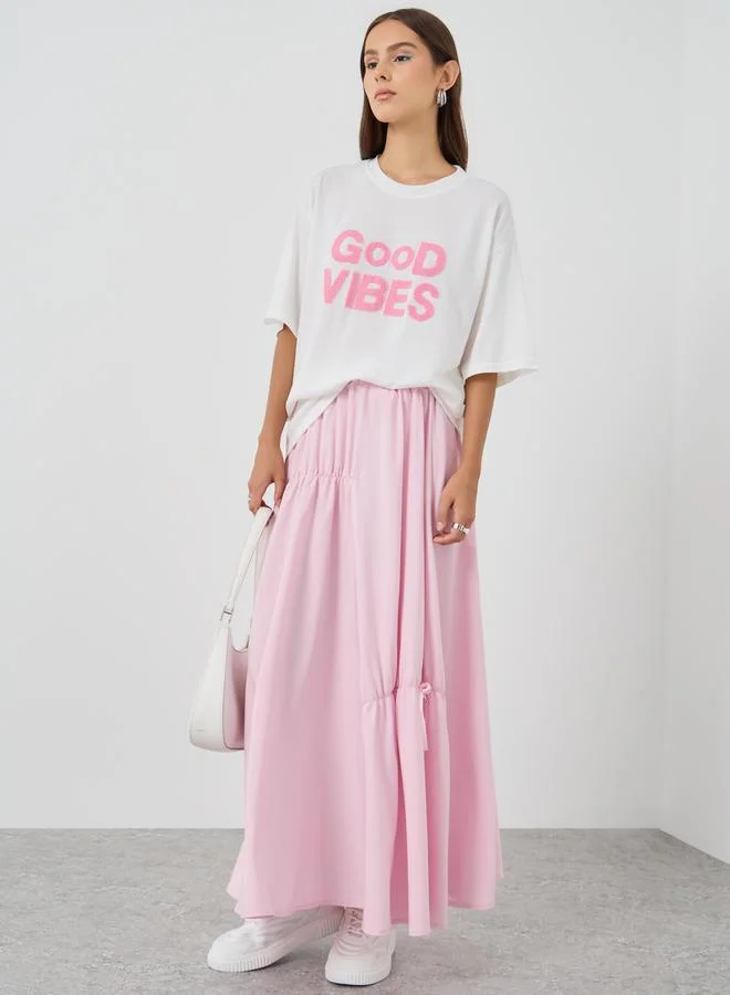 Take Two Embroidered Detail Oversized T-Shirt