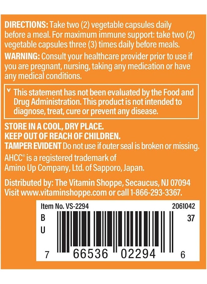 The Vitamin Shoppe Ahcc - 500 Mg - For Immune Support (60 Veggie Capsules)  - Image 5