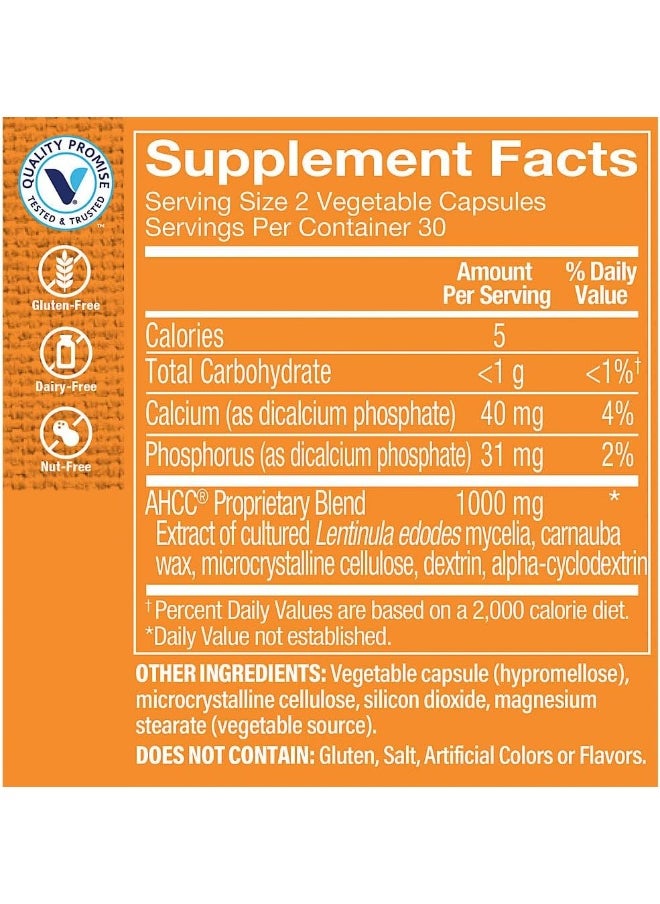 The Vitamin Shoppe Ahcc - 500 Mg - For Immune Support (60 Veggie Capsules)  - Image 4