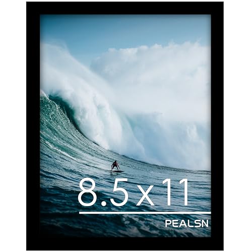 PEALSN 85 by 11 Picture Frame Black Picture Frames 85 x 11 for Wall Mounting Display Horizontally or Vertically Hanging Diploma Certificate Frames 85 x 11 1 Pack