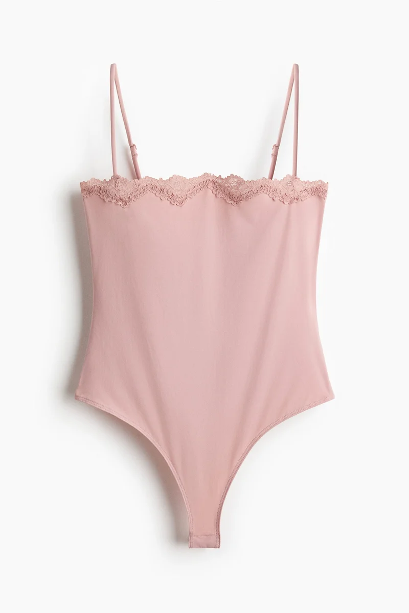 H&M Lace-trimmed strappy body