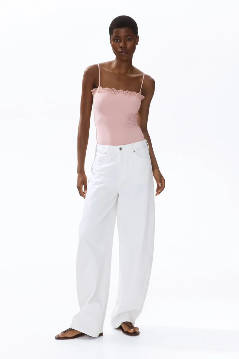 H&M Lace-trimmed strappy body