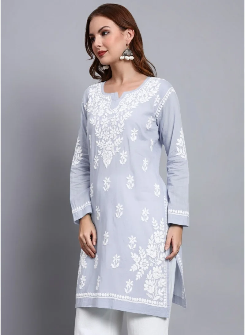 Alaya Women Hand Embroidered Chikankari Cotton Kurti -AL3685