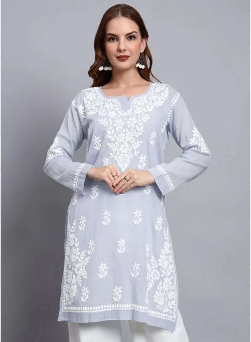 Alaya Women Hand Embroidered Chikankari Cotton Kurti -AL3685