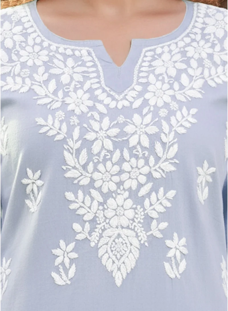 Alaya Women Hand Embroidered Chikankari Cotton Kurti -AL3685