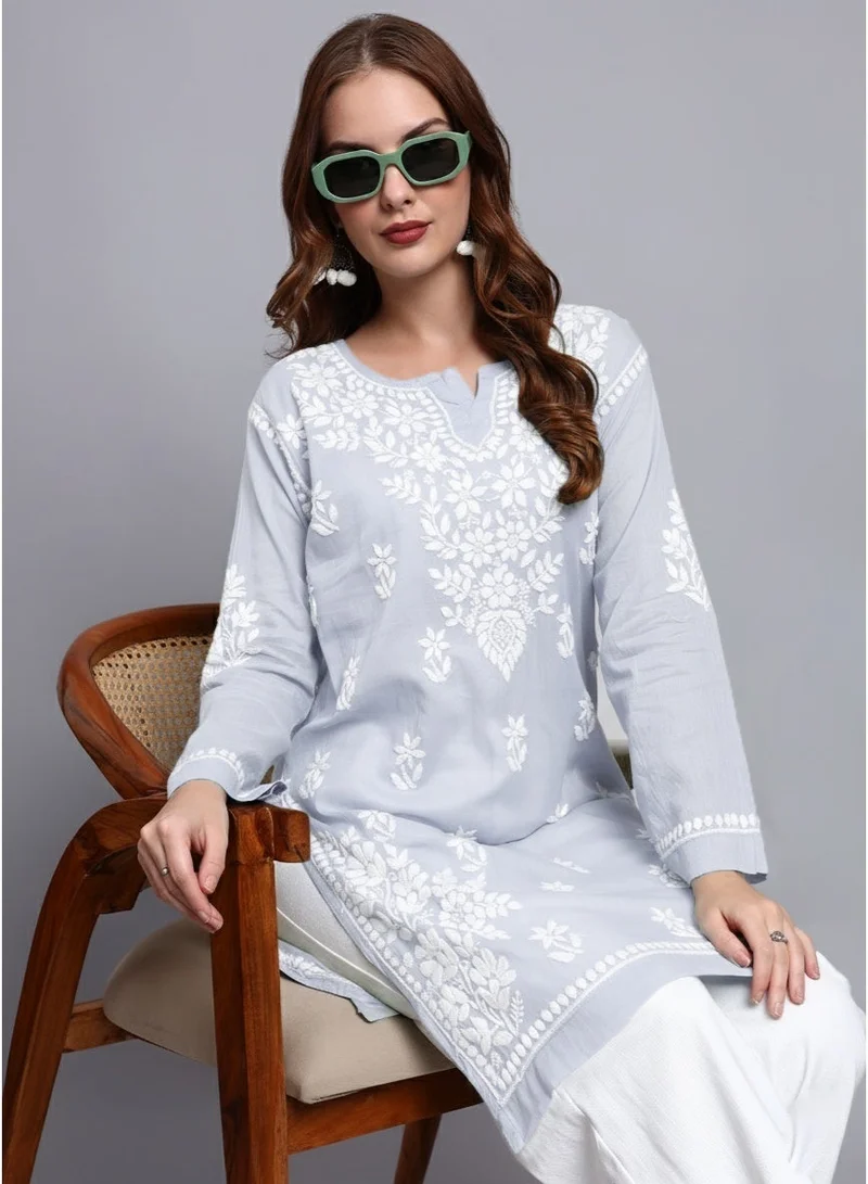 Alaya Women Hand Embroidered Chikankari Cotton Kurti -AL3685