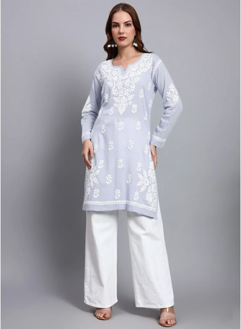 Alaya Women Hand Embroidered Chikankari Cotton Kurti -AL3685