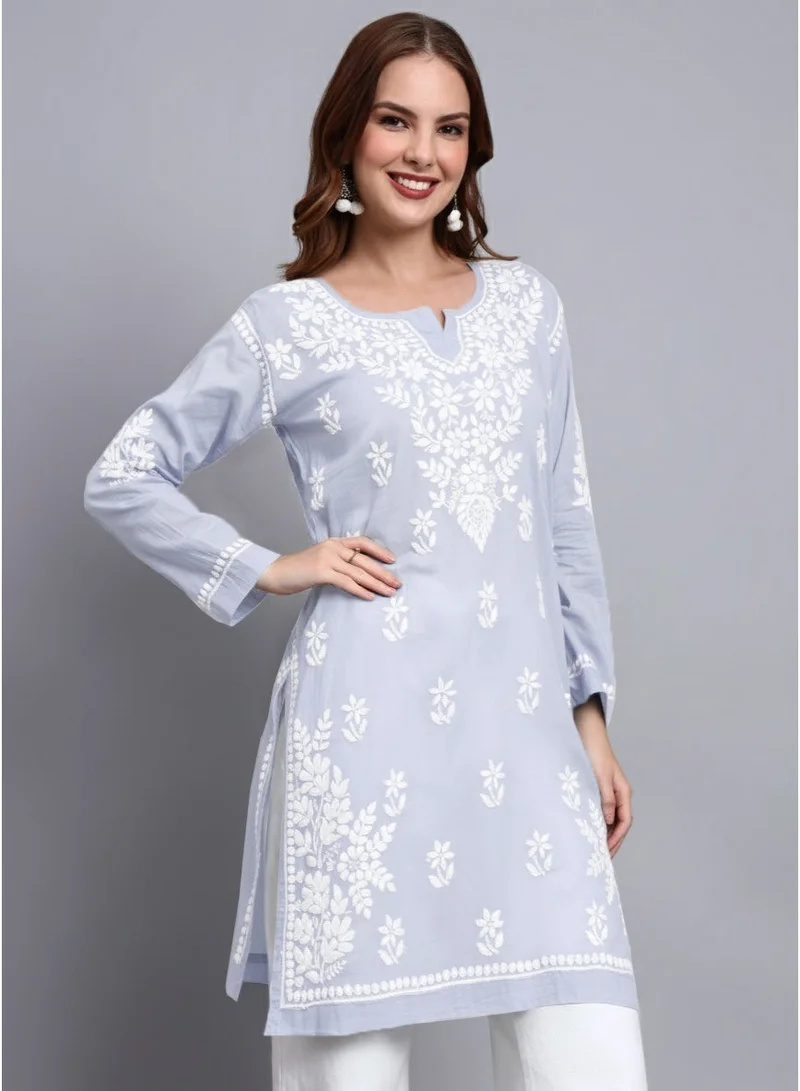 Alaya Women Hand Embroidered Chikankari Cotton Kurti -AL3685